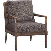 Meyer Accent Chair in Hutton Charcoal Gray Fabric & Dark Brown Wood